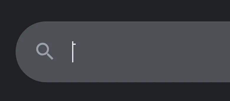 양방향 커서가 활성화된 상태에서 구글에 접속한 화면. 커서의 상단에 오른쪽으로 가로선이 뻗어 있다.